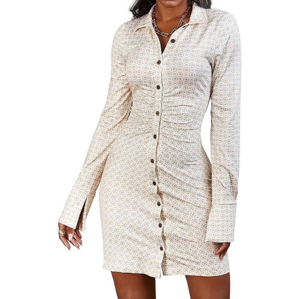 Free People Button Front Long Sleeve Shirt Dress Size Small